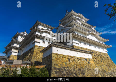 Himeji Castle. 1 von 12 original Burgen in Japan. Ein Weltkulturerbe - Hyogo Präfektur. Stockfoto