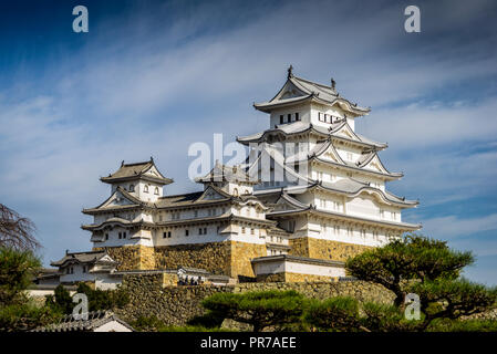 Himeji Castle. 1 von 12 original Burgen in Japan. Ein Weltkulturerbe - Hyogo Präfektur. Stockfoto