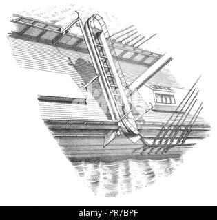 19 Abbildung: rettungsboot Brücke des Weißen, von Herrn John White c erfunden 19. In "Die praktische Zeitschrift, eine Illustrierte veröffentlicht. Stockfoto