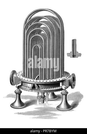 19. jahrhundert Illustration der Berryman Heizung - Interieur. Der Amerikaner Robert Berryman im späten 19. Jahrhundert erfunden. In "Die Praktische veröffentlicht. Stockfoto