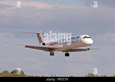 Nordic Freizeitaktivitäten McDonnell Douglas MD-83 (DC -9-83) London Stansted Flughafen. Stockfoto