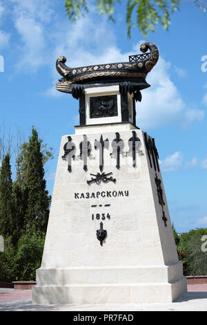 Denkmal für Alexander Kazarsky in Sewastopol, Krim, Ukraine Stockfoto