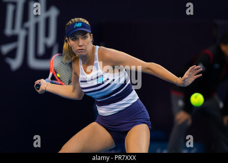 Peking, China. 29 Sep, 2018. Danielle Collins der Vereinigten Staaten in Aktion bei Ihrem auftaktspiel an der China Open 2018 WTA Premier Pflichtfeld Tennis Turnier Quelle: AFP 7/ZUMA Draht/Alamy leben Nachrichten Stockfoto