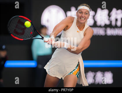 Peking, China. 29 Sep, 2018. PETRA KVITOVA der Tschechischen Republik in Aktion in der ersten Runde an der China Open WTA Premier Pflichtfeld Tennis Turnier 2018. Quelle: AFP 7/ZUMA Draht/Alamy leben Nachrichten Stockfoto