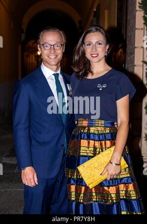 Parma, Italien. 29 Sep, 2018. Prinz Jaime de Bourbon de Parme und Prinzessin Viktoria de Bourbon de Parme bei der Santa Maria della Steccata in Parma am 29. September 2018, zur Teilnahme an der Heiligen Messe Credit: Albert Nieboer/Niederlande/Point de Vue |/dpa/Alamy leben Nachrichten Stockfoto