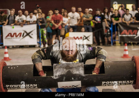 Barcelona, Katalonien, Spanien. 29 Sep, 2018. Gewichtheber in der Arnold Classic strongman ''Europa'' 2018 multisport Wettbewerb in Barcelona. Credit: Celestino Arce Lavin/ZUMA Draht/Alamy leben Nachrichten Stockfoto