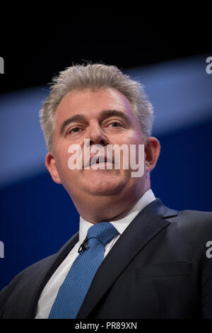 Birmingham, Großbritannien. 30. Sep 2018. 30. September 2018 - die Konservative Partei Vorsitzender Brandon Lewis bei Parteitag der Konservativen Partei 2018 - Tag 1 (Birmingham) Credit: Benjamin Wareing/Alamy leben Nachrichten Stockfoto