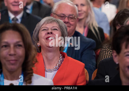 Birmingham, Großbritannien. 30. Sep 2018. 30. September 2018 - Ministerpräsident Theresa May am Parteitag der Konservativen Partei 2018 - Tag 1 (Birmingham) Credit: Benjamin Wareing/Alamy leben Nachrichten Stockfoto