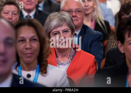 Birmingham, Großbritannien. 30. Sep 2018. 30. September 2018 - Ministerpräsident Theresa May am Parteitag der Konservativen Partei 2018 - Tag 1 (Birmingham) Credit: Benjamin Wareing/Alamy leben Nachrichten Stockfoto