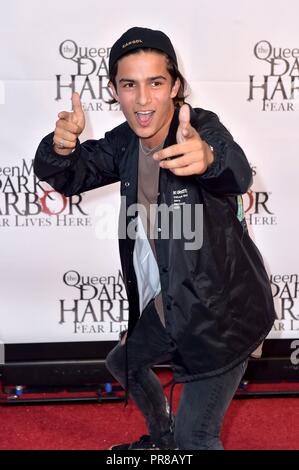 Aramis Knight an der Queen Mary's Dark Harbor Medien & VIP-Nacht im Dunklen Hafen. Long Beach, 28.09.2018 | Verwendung weltweit Stockfoto