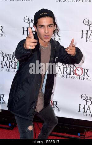 Aramis Knight an der Queen Mary's Dark Harbor Medien & VIP-Nacht im Dunklen Hafen. Long Beach, 28.09.2018 | Verwendung weltweit Stockfoto