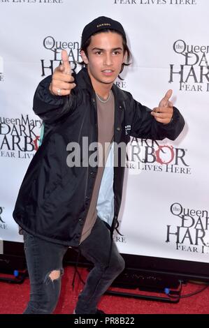 Aramis Knight an der Queen Mary's Dark Harbor Medien & VIP-Nacht im Dunklen Hafen. Long Beach, 28.09.2018 | Verwendung weltweit Stockfoto