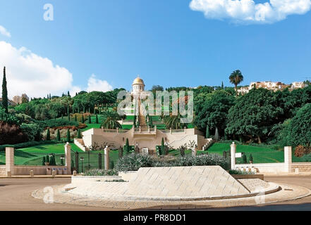 Panorama Bahai-Gärten in Haifa, Israel Stockfoto