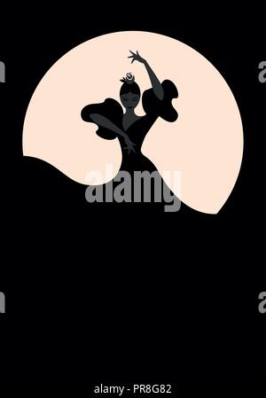 Flamenco Tänzerin Frau. Logo spanischen Flamenco. Stock Vektor
