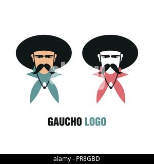 Gaucho Logo. Symbol von South American cowboy Stock Vektor