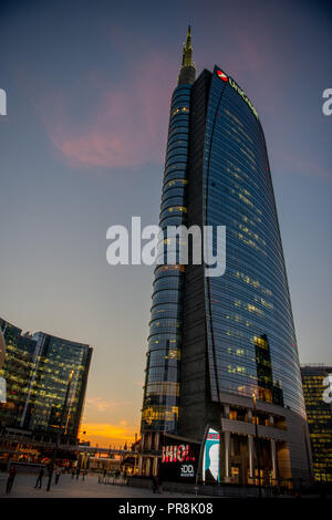 Mailand Italien zum 26. September 2018: Die neue bidirektionale Bezirk, Piazza Gae Aulenti in Mailand Stockfoto