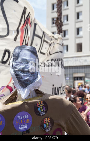 September 29, 2018. # Nothim (elenão) Mobilisierung. Nationalen Tag der Proteste gegen Brasilien weit rechts Präsidentschaftskandidat Jair Bolsonaro Stockfoto