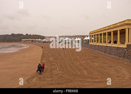 Barry Island im Regen. September 2018 Stockfoto