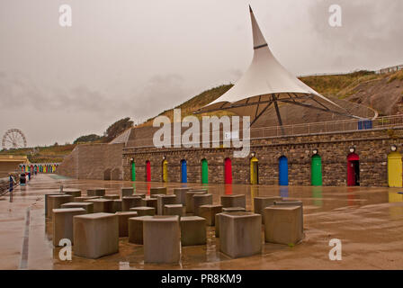 Barry Island im Regen. September 2018 Stockfoto