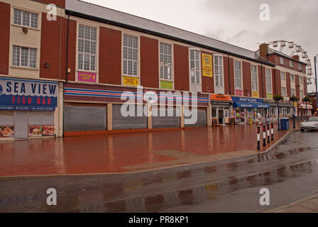 Barry Island im Regen. September 2018 Stockfoto