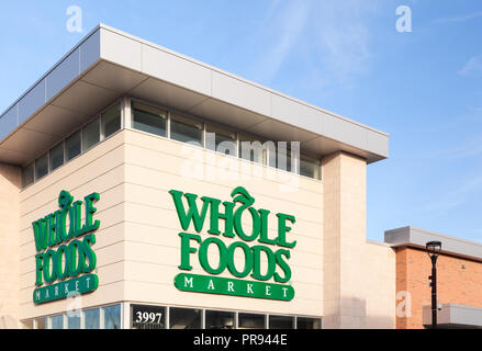 Ein Whole Foods Market Stores in Markham, Ontario, Kanada. Stockfoto