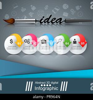 Artist business Infografik. Pinsel Abbildung. Stock Vektor