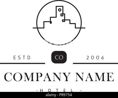 Abstrakte Hotel vektor Logo Image Stock Vektor
