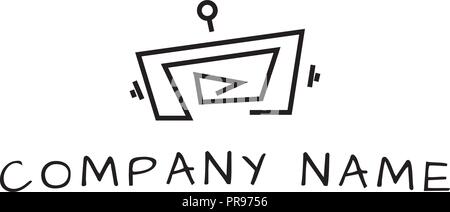 Abstract Roboter vektor Logo Image Stock Vektor