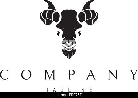 Schwarze Ziege vektor Logo Image Stock Vektor