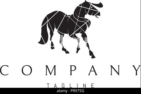 Black Horse Vektor Logo Image Stock Vektor