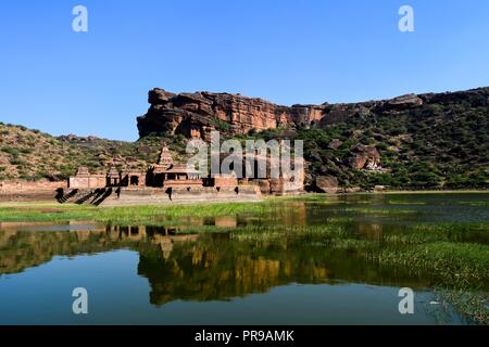 Bhutanatha Gruppe von Tempeln in Badami, Karnataka (Indien) Stockfoto