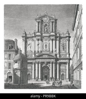 19 Abbildung: die Kirche St. Louis, jetzt St. Paul, Saint-Antoine Str. in Paris. Originale Kunstwerke in Le Magasin Pittoresque Veröffentlicht von Stockfoto