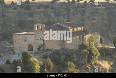 San Frutos Hermitage. Hoces del Duraton Naturpark. Segovia. Castilla y Leon. Spanien Stockfoto