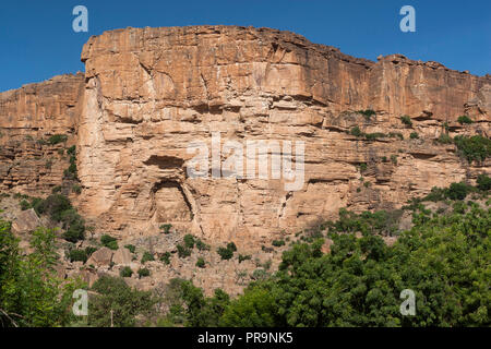 Ein dogon Dorf unter der Bandiagara Escarpment in Mali Stockfoto