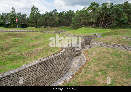 Die schützengräben an Vimy Ridge in Frankreich Stockfoto