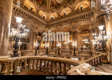 Das Palais Garnier (Opéra Garnier) in Paris, Frankreich. Es war ursprünglich als Salle des Capucines Stockfoto