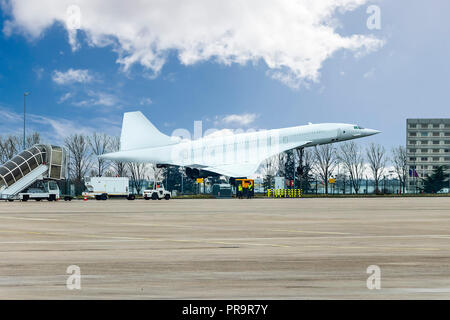 Flugzeug ein Überschallflugzeug Concorde Passagierflugzeug mit 144 Sitzen Stockfoto