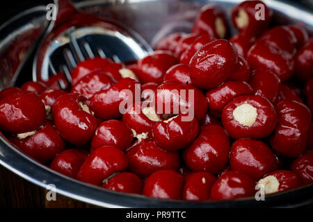 Items for sale on a market stall Stockfoto