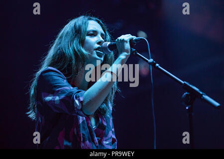 Barcelona, Spanien. September 23, 2018. Konzert von Findaly bei 'La Mercè". Stockfoto