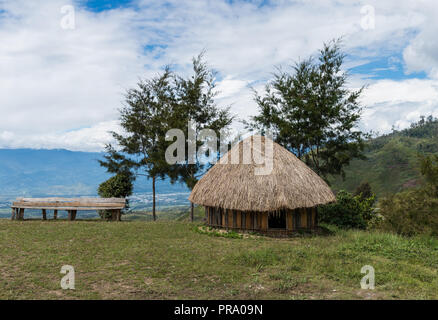 Gras - obere Hütte von native Dani Menschen. Wamena, Papua, Indonesien. Stockfoto