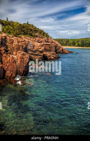 Maine Küste in der Nähe von Thunder Loch in Acadia Nationalpark Stockfoto