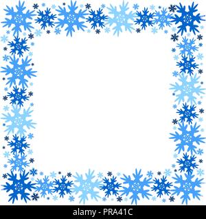 Platz Vektor Winter Rahmen der Schneeflocken. Isoliert. Eps 10. Stock Vektor