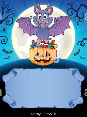 Kleines Pergament und Halloween bat 1-eps 10 Vector Illustration. Stock Vektor