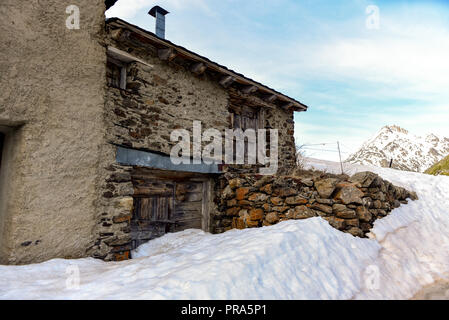 Schnee im Vall d Incles, Andorra Stockfoto