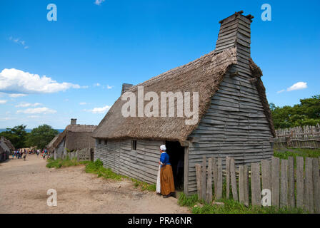 Plimoth Plantation (Wiederinkraftsetzung des siebzehnten Jahrhunderts englischen Dorf), Plymouth, Plymouth County, Massachusetts, USA Stockfoto