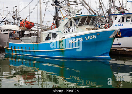 Kommerzielle Fischereifahrzeug im Hafen angedockt Steveston, British Columbia. Stockfoto