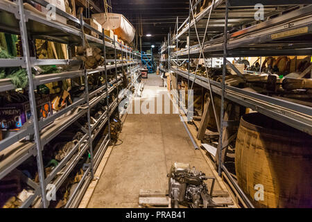 Fischerei Artefakte in ein museum sammlung Werk gespeichert Stockfoto