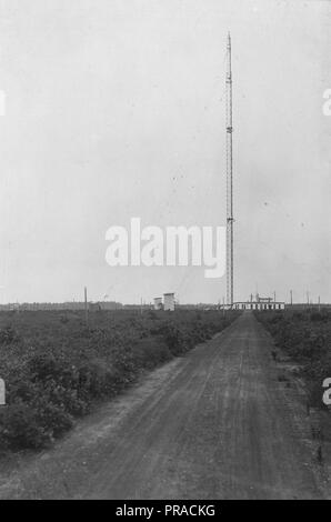 Alien Property Custodian - Eigentum beschlagnahmt - Deutsche im Besitz von US-Sayville drahtlos über die Antennen der Deutschen drahtlose Station Sayville, L.I., die von der Regierung übernommen wurde. Juli 8. 1915 (Bild von 1918) Stockfoto