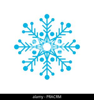 Schneeflocke einzigartige blaue Form Vektor Symbol Grafik Logo Design Template Stock Vektor