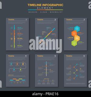 Timeline Infografik set Vorlage Stock Vektor